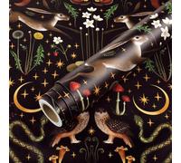 Livelynine Magical Fairy Forest Black Wallpaper for Bedroom Living Room Feature Wall 44.5CMx7M Dark Animals Wallpaper Self Adhesive Owl Squirrel Hare Snake Patterned Sticky Back Plastic for Cabinets