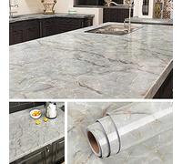Livelynine Marble Wallpaper 60CM x 5M Marble Contact Paper Kitchen Worktop Covering Self Adhesive Vinyl Wrap for Kitchen Worktops Counter Bedroom Desk Table Sticky Back Plastic