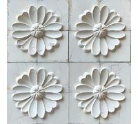 Livelynine Peel and Stick Wallpaper Floral 3D Effect Off White Rustic Flower Flower Wallpaper for Girls Bedroom Hall Country House 44.5CMx7M Faux 3D Embossed Contact Paper Self Adhesive for Furniture