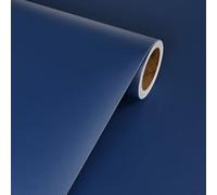 Livelynine Royal Blue Stick on Wallpaper Bedroom Living Room 40CMx10M Dark Blue Sticky Back Plastic for Furniture Table Top Waterproof Bathroom Wall Paper Matt Vinyl Wrap for Kitchen Cupboards Dark