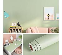 Livelynine Sage Green Wallpaper Stick on Bedroom Living Room Wall Paper Self Adhesive 40CMx10M Plain Green Vinyl Wrap for Furniture Waterproof Matte Contact Paper for Kitchen Cabinets Shelves Table