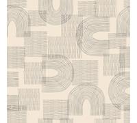 Livelynine Self Adhesive Beige Wallpaper Hallway Living Room Beige and Black Geometric Wallpaper for Bedroom Bathroom Waterproof Cream Vinyl Wrap for Kitchen Cupboards Furniture Modern 44.5CMx2M