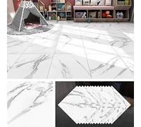 Livelynine Self Adhesive Floor Tiles White Marble 32pcs 30X30CM Peel and Stick Vinyl Flooring Stick on Floor Tiles White Marble Floor Tile Stickers For Kitchen Flooring Bathroom Bedroom Lino Laminate