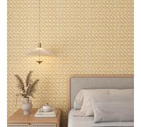 Livelynine Self Adhesive Rattan Wallpaper Light Brown Bedroom Wallpaper Boho Faux Wicker Rattan Vinyl Wrap for Kitchen Cupboard Cabinet Waterproof Living Room Bathroom Wall Paper Smooth Finish 40CMx2M