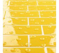 Livelynine Stick on Tiles Kitchen Yellow 3D Tile Stickers for Bathroom Wall 30x30CM Waterproof Self Adhesive Wall Tiles 3D Peel and Stick Backsplash Tiles Kitchen Fireplace Bright Yellow, 4 Tiles