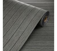 Livelynine Stick on Wall Panels Bedroom Living Room Black Wood Peel and Stick 3D Wall Panels Self Adhesive Wooden Panel for Walls Dark Grey Oak 60CMx3M Slat Walls Panelling Black Smoked Oak for Office