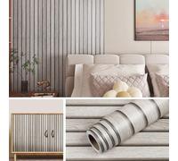 Livelynine Stick on Wood Effect Wallpaper 3D for Walls 90CMx500CM Beige Wood Panel Wallpaper Bedroom Bathroom Light Oak Panelling Wall Paper Roll Light Vinyl Wrap for Kitchen Cupboards Sticky Back