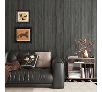 Livelynine Thick Panel Wallpaper Effect Peel and Stick Wood Panel Wallpaper Thick 3D Effect Charcoal Grey Wood Panelling Wall Paper for Bedrooms Hallway Half Wall Dark Oak Herringbone Grain 30CMx5M