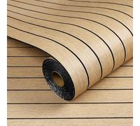 Livelynine Thick Wood Panel Wallpaper 3D Wood Effect Wallpaper for Walls Light Brown 60CMx3M Self Adhesive Wall Paper Natural Oak Look for Bedroom Hallway Half Walls Waterproof Slat Wall Panelling