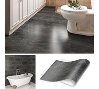 Livelynine Tile Stickers for Kitchen Marble Charcoal Grey Washable Floor Tiles Self Adhesive Grey Black Living Room 60x30CM Sticky Floor Tiles Hallway 16 PCS Bathroom Self Adhesive Tile Splashbacks
