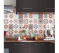 Livelynine Vinyl Wall Kitchen Tiles Vinyl Rolls for Furniture 40 cm x 5 m Vinyl Adhesive Wall Kitchen Bathroom Washable Adhesive Paper for Furniture Kitchen Cabinets Vinyl Kitchen Tiles Wallpaper