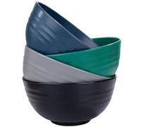 LIVELYPET Unbreakable Cereal Bowls, Set of 4, 24 oz Plastic Salad Bowls, Dishwasher and Microwave Safe, Lightweight Reusable Bowl for Rice Noodle Soup, Snack, Salad, Fruit