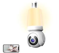 Livelyto Bulb Camera, 4MP Light Bulb Security Camera, 360° Live View WiFi Wireless Night Vision Two-Way Audio Motion Tracking, Outdoor Indoor Cameras with Night Vision, Easy to Install (1pcs)