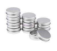 LiveMoor Round Aluminium Tin Container With EPE Lined Screw Lid In Silver (10)