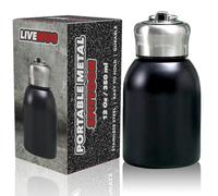 LIVEMUG Spittoon for Chewing Tobacco | Stainless Steel Portable Spit Cup, Dip Spitting Accessories | Wide Mouth Spill Resistant Spitter Jug with Lid | Travel Spitune 12 Oz, Black