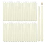 LIVEN 100 Pack Ivory Taper Candles, 7-8 Hours Burn Time, Unscented, Smokeless and Dripless, 0.8 x 10 Inch Dinner Candle Set for Household, Wedding, Party and Home Décor Candlesticks