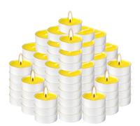 LIVEN 100 Pack Scented Tealight Candles - 4 Hours Burning Lemon Aromatherapy | Valentine's Day Romantic Dinner & New Year Home Decor, Yellow Votive Candles for Wedding, Holiday Gift & Emergency