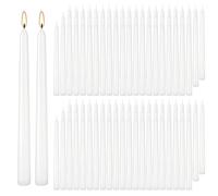 LIVEN 100 Pack White Taper Candles, 7-8 Hours Burn Time, Unscented, Smokeless and Dripless, 0.8 x 10 Inch Dinner Candle Set for Household, Wedding, Party and Home Décor Candlesticks