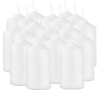 LIVEN 2"x4" High White Pillar Candles, Set of 20 Unscented, Ideal for Halloween, Wedding, Emergency Lanterns, Household, Wedding and Home Décor Candlesticks