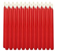 LIVEN 24 Pack Red Taper Candles, 7-8 Hours Burn Time, Unscented, Smokeless and Dripless, 0.75 x 10 Inch Dinner Candle Set for Valentine's Day,Household, Wedding, Party and Home Décor Candlesticks