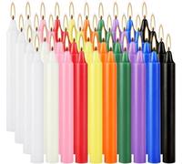 LIVEN 40 pcs Spells Chime Candles Unscented Assorted Colors Mini Taper Candles | 4" Tall x 1/2" Diameter | Chime Ritual Spell Taper Candle
