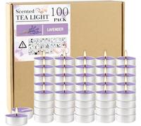 LIVEN Purple Lavender Scented Tealight Candles - Giant 100 Pack Candles -Smokeless, 4 Hour Burn - Gift Set for Valentine's Day, Christmas, Weddings Centerpiece & Home Decor