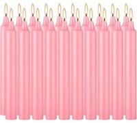 LIVEN Set of 40 Pink Candles - Spell Chime Candles for Valentine's Day,Wedding,Rituals, Prayer, Birthdays, Meditation, Altar -0.5X4 Inch Tall, Unscented (Pink)