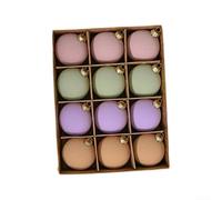 Liven Up Your Holiday Decor with This Set of Twelve Textured Christmas Balls Measuring at Six Centimeters (E)