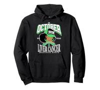 Liver Cancer Awareness Month 2026 October We Wear Emerald Pullover Hoodie