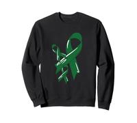 Liver Cancer Awareness Ribbon Fighter Chemo Kelly Green Sweatshirt