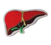 Liver Human Body Organs Art Clothing Badge Iron on Sew on Embroidered Patch appliqué