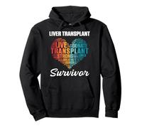 Liver Transplant Survivor Heart Retro Organ Warrior Gifts Pullover Hoodie