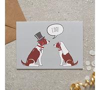 Liver & White Springer Spaniel Wedding or Engagement Card