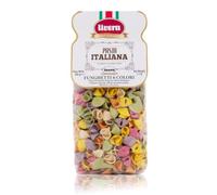 LIVERA - 6 Colour Mushroom-Shaped Pasta, slow-dried coloured durum wheat semolina, Italian, artisanal production, pack of 1 x 500g