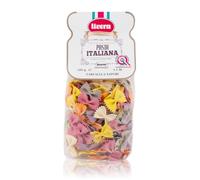 LIVERA Farfalle 6 Colours - Italian Artisan Durum Wheat Semolina Pasta, Coloured with Natural Ingredients, Slow Drying, Made in Italy, Pack of 1 x 500g