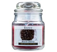 Livere Scented Candle in Glass, Cherry, 1 Piece, 16 Hours Burn Time, 100% Soy Wax, Height 8 cm / Diameter 5.5 cm