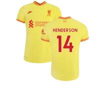 Liverpool 2021/22 Third Shirt Henderson 14 in Yellow | Size: Small Liverpool Yellow S