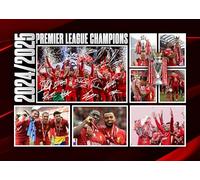 Liverpool 2024/5 Premier League Football Champions Team Multi Signed A4 Montage Autograph Photo Print With Pre Printed Signatures That Would Make A Superb Gift For Any Fan.
