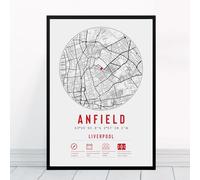 Liverpool Anfield Map | Framed & Print Only Available | Stadium Gift, Football FC Fan Poster Art Artwork Gift Decor Son Brother Dad Granddad Grandad Son Memorabilia Father's Day Minimalist