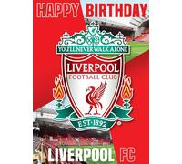 Liverpool Birthday Card Sound Card - Liverpool FC You'll Never Walk alone Greeting Card