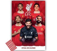 Liverpool Calendar 2025 A3 Wall Calendar Football Gift with FREE Organisational Stickers Included