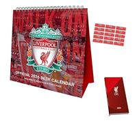 Liverpool Calendar 2026 Desk Easel Flip Calendar and Slim Pocket Diary Gift Set Football Present with Organising Stickers