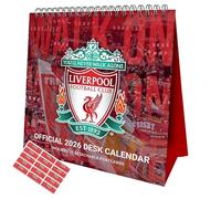 Liverpool Calendar 2026 Desk Flip Easel style Football Calendar Official 2026 Gift Present with Free Organising Stickers