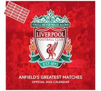 Liverpool Calendar 2026 Legends Square Wall Calendar Plastic Free with FREE Organising Stickers Included