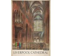 Liverpool Cathedral British UK Travel Poster - A4 Wall Art, Inspirational World Map, Vintage City, Retro Poster, Home Decor for Living Room, Office, Gift Idea for Travel Lovers