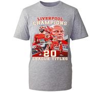 Liverpool Champions 2025 T-Shirt England Champions Liverpool Fans Tee Football Lovers Tshirt Liverpool Gift Shirt Unisex Kids Adults Tops (Heather Grey, L)