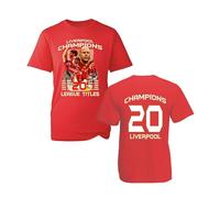 Liverpool Champions 2025 T-Shirt, English Football Tshirt, Liverpool Fan Shirt, Football Champions Unisex Top (Red, 4XL)