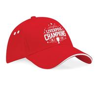 Liverpool Champions Baseball Cap 2025 Design for Football Supporter Fan Men Boys Guys Man Gift, One Size, Red/White