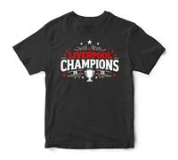 Liverpool Champions Kids T Shirt 2025 Football Scousers Merseyside Winners Tee for Boys and Girls, 2-3 Years, Black