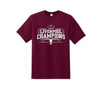 Liverpool Champions Men's T-Shirt - Premier League Winners Celebration Tee for Scousers | Quality Printed Unisex Fan for Him | Football Shirt Match Day Supporters Apparel Wine